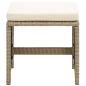 Preview: Gartenhocker 2 Stk. mit Sitzkissen Poly Rattan Beige