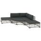 Preview: 6-tlg. Garten-Lounge-Set mit Kissen Poly Rattan Grau