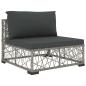 Preview: 6-tlg. Garten-Lounge-Set mit Kissen Poly Rattan Grau