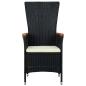 Preview: Gartenstühle 2 Stk. mit Polstern Poly Rattan Schwarz