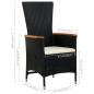 Preview: Gartenstühle 2 Stk. mit Polstern Poly Rattan Schwarz