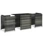 Preview: ARDEBO.de - 3-tlg. Bistro-Set mit Auflagen Poly Rattan Grau