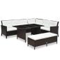 Preview: ARDEBO.de - 3-tlg. Garten-Lounge-Set mit Auflagen Poly Rattan Braun