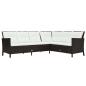 Preview: 3-tlg. Garten-Lounge-Set mit Auflagen Poly Rattan Braun