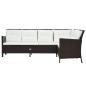 Preview: 3-tlg. Garten-Lounge-Set mit Auflagen Poly Rattan Braun