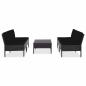 Preview: 5-tlg. Garten-Sofagarnitur mit Auflagen Poly Rattan Schwarz