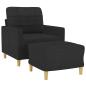 Preview: Sessel mit Hocker Schwarz 60 cm Stoff