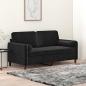 Preview: ARDEBO.de - 2-Sitzer-Sofa mit Zierkissen Schwarz 140 cm Samt