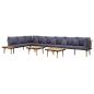 Preview: Garten-Lounge-Set 8-Sitzer mit Kissen Massivholz Akazie