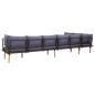 Preview: Garten-Lounge-Set 8-Sitzer mit Kissen Massivholz Akazie