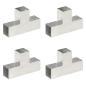 Preview: ARDEBO.de - Pfostenverbinder 4 Stk. T-Form Verzinktes Metall 81 x 81 mm