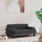 Preview: ARDEBO.de - Hundebett Schwarz 70x45x30 cm Kunstleder