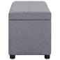 Preview: Bank mit Staufach 116 cm Hellgrau Polyester