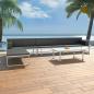 Preview: ARDEBO.de - 5-tlg. Garten-Lounge-Set Textilene Aluminium Schwarz