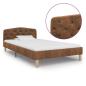 Preview: ARDEBO.de - Bettgestell Braun Wildleder-Optik 90x200 cm