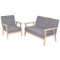 Preview: ARDEBO.de - Sofa-Set 2-tlg. Stoff Hellgrau