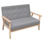Preview: Sofa-Set 2-tlg. Stoff Hellgrau