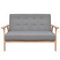Preview: Sofa-Set 2-tlg. Stoff Hellgrau