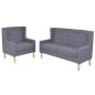 Preview: ARDEBO.de - 2-tlg. Sofa-Set Stoff Grau