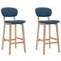 Preview: ARDEBO.de - Barhocker 2 Stk. Blau Stoff