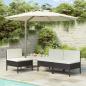 Preview: ARDEBO.de - Gartenst?hle 3 Stk. mit Auflagen Poly Rattan Schwarz
