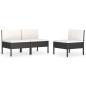 Preview: Gartenst?hle 3 Stk. mit Auflagen Poly Rattan Schwarz