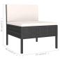 Preview: Gartenst?hle 3 Stk. mit Auflagen Poly Rattan Schwarz