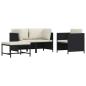 Preview: ARDEBO.de - 4-tlg. Garten-Sofagarnitur mit Auflagen Schwarz Poly Rattan