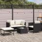 Preview: 4-tlg. Garten-Sofagarnitur mit Auflagen Schwarz Poly Rattan