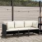 Preview: 3-Sitzer-Gartensofa mit Auflagen Schwarz Poly Rattan