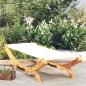 Preview: ARDEBO.de - Sonnenliege 100x188,5x44 cm Bugholz Massiv Creme