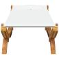 Preview: Sonnenliege 100x188,5x44 cm Bugholz Massiv Creme