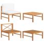 Preview: ARDEBO.de - 2-tlg. Garten-Lounge-Set mit Creme Kissen Teakholz