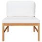 Preview: 2-tlg. Garten-Lounge-Set mit Creme Kissen Teakholz