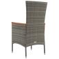 Preview: Gartenstühle mit Kissen 2 Stk. Poly Rattan Grau
