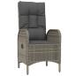 Preview: 3-tlg. Garten-Lounge-Set mit Kissen Grau Poly Rattan