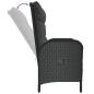 Preview: Gartenbank mit Liegefunktion & Kissen 107cm Poly Rattan Schwarz