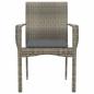 Preview: Gartenstühle mit Kissen 2 Stk. Poly Rattan Grau