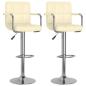 Preview: Barhocker 2 Stk. Creme Kunstleder