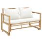 Preview: ARDEBO.de - 2-Sitzer Gartensofa mit Polstern Bambus