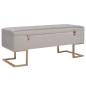 Preview: ARDEBO.de - Bank mit Staufach 105 cm Grau Samt