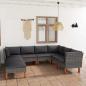 Preview: ARDEBO.de - 8-tlg. Garten-Lounge-Set mit Kissen Poly Rattan Grau