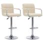 Preview: ARDEBO.de - Barhocker 2 Stk. Creme Stoff