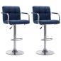 Preview: ARDEBO.de - Barhocker 2 Stk. Blau Stoff