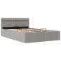 Preview: Bett mit Bettkasten Hydraulisch LED Hellgrau Stoff 120x200 cm