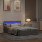 Preview: Bett mit Bettkasten Hydraulisch LED Hellgrau Stoff 120x200 cm