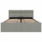 Preview: Bett mit Bettkasten Hydraulisch LED Hellgrau Stoff 120x200 cm