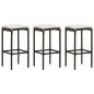 Preview: ARDEBO.de - Barhocker mit Kissen 3 Stk. Braun Poly Rattan