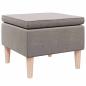 Preview: Hocker mit Holzbeinen Taupe Stoff