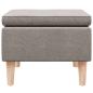 Preview: Hocker mit Holzbeinen Taupe Stoff